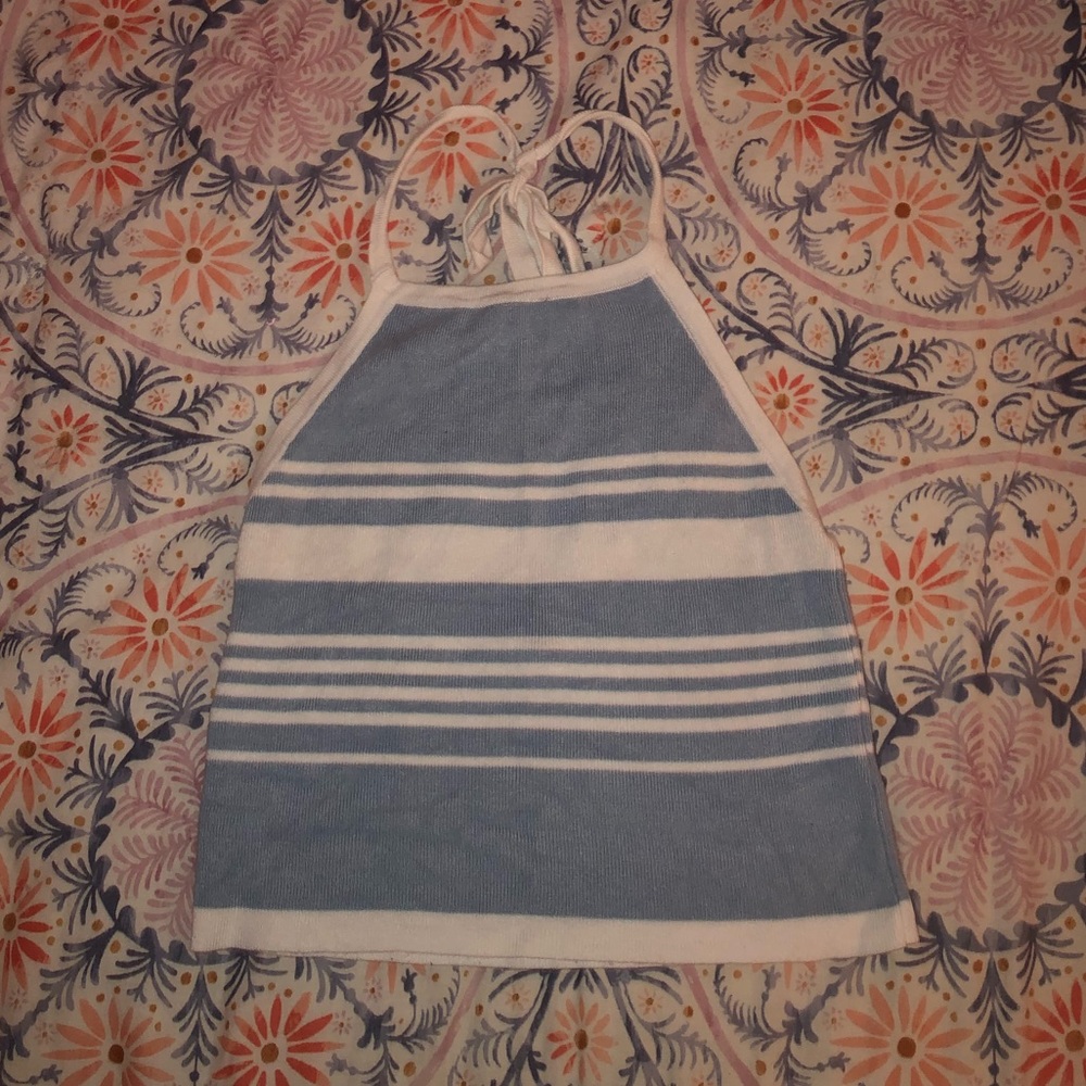 brandy melville striped cropped halter top!!!